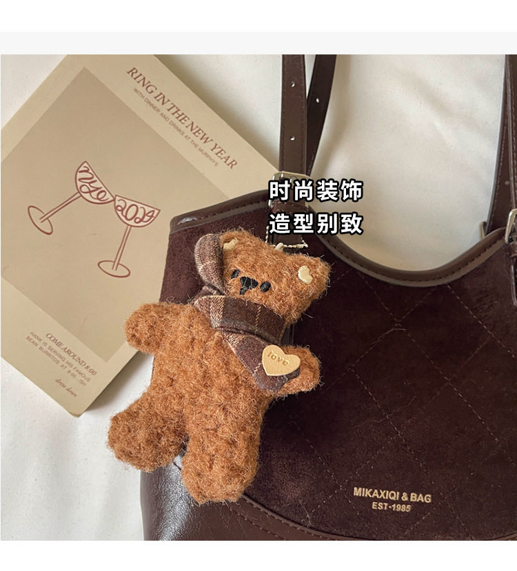 Túi tote nữ cỡ lớn dáng shopping, đeo vai và kẹp nách, chất liệu PU mềm, phong cách hiện đại — Màu cà phê Không có mặt dây chuyền, Màu nâu không có mặt dây chuyền, Rượu đỏ không có mặt dây chuyền, Đen không có mặt dây chuyền chi tiết 7