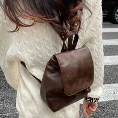 The Little Red Book style high-end small retro American brown double shoulder bag, new Ins minimalist versatile single shoulder bag