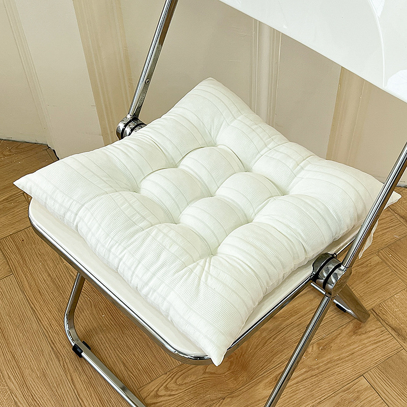 Cream white (square) full filling, soft plaid