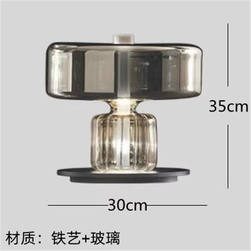 クリエイティブデザイン北欧シンプルで豪華な電気スタンド寝室ベッドヘッドランプ感リビング装飾ガラス|undefined