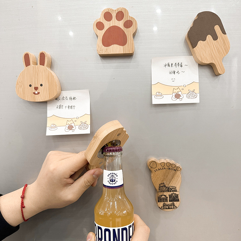 Abrebotellas de cerveza Douyin mismo estilo multifuncional creativo de dibujos animados imán imán imán de imán de apertura de botellas de vino doméstico