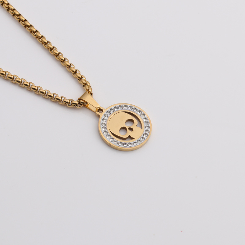 12g Weight Jewelry New Products Full Of Diamond Skull Pendant Necklace