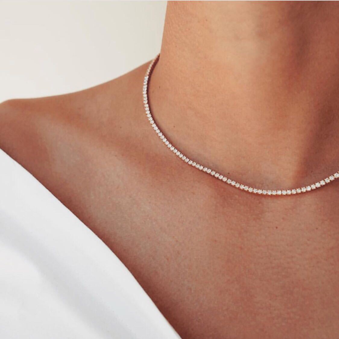 Fashion Solid Color Copper Inlay Zircon Womenu0027S Bracelets Necklace 1 Piece