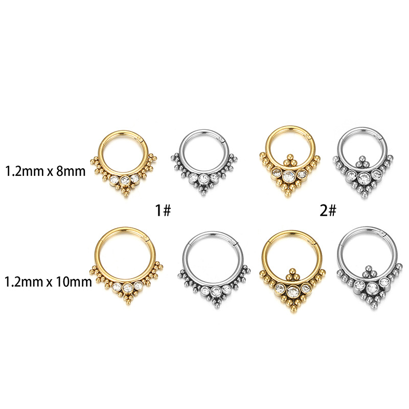 9g Weight Zircon Inlay Material Nose Ring Classification Nose Rings & Studs Piercing Type 1 Piece Quantity 1 Piece 316L Stainless Steel Zircon Nose Rings & Studs Round Waterproof Non Tarnish Surgical Steel Nose Rings & Studs