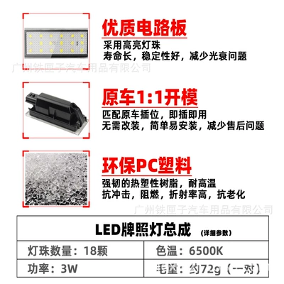 Suitable for Renault Clio License plate lamp