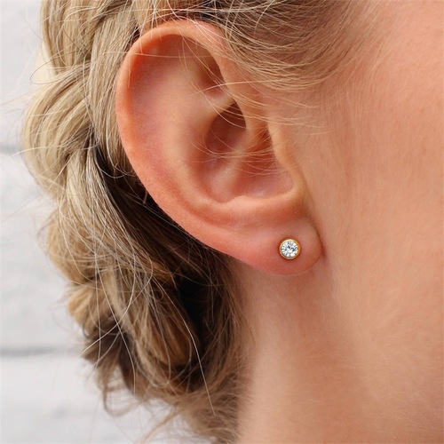 eManco new simple diamond earrings colorful rhinestone earrings niche stainless steel gold-plated ear bone nails wholesale