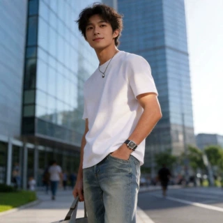 简约纯色正肩短袖男凉感纯棉透气正肩百搭潮流t恤源头工厂直营