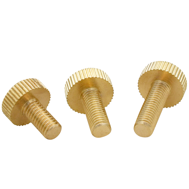 CZ hardware latón cabeza plana moleteado tornillo de rosca manual tornillo de una sola capa perno de ajuste de cabeza grande redondo M3M4M5M6 image 3