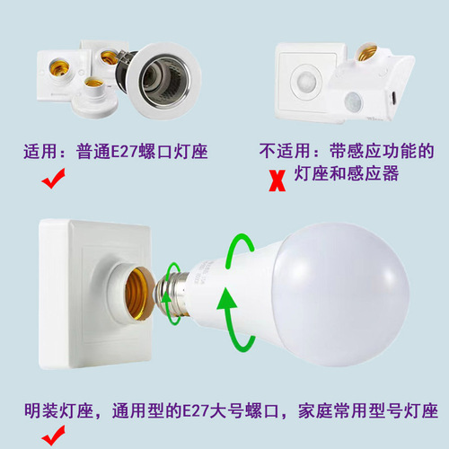 Smart radar sensor bulb corridor hallway property garage bathroom hallway LED human infrared sensor