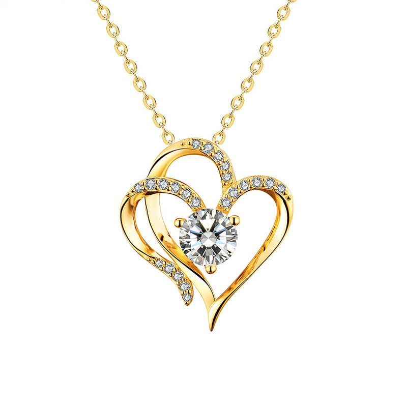 Collier Double Amour X44 (Or) [Avec Chaîne]