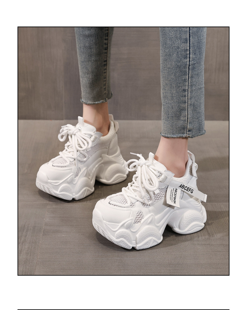 Giày sneaker nữ chunky đế dày phối màu thời trang, đế bánh xốp mềm thoải mái — màu hồng chi tiết 15