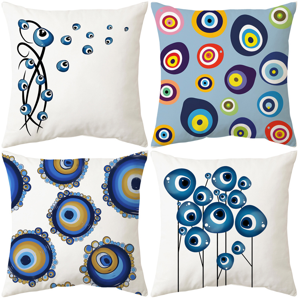 Capa de almofada evil eye almofada decorativa macia para sofá_voghion.com
