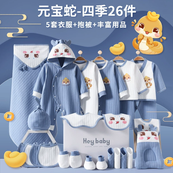 Yuanbao Snake 26-piece Four Seasons Blue Gift Box