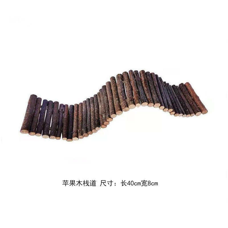 仓鼠玩具苹果木秋千吊床爬梯围栏金丝熊造景用品隧道蜜袋鼯躲避窝|undefined