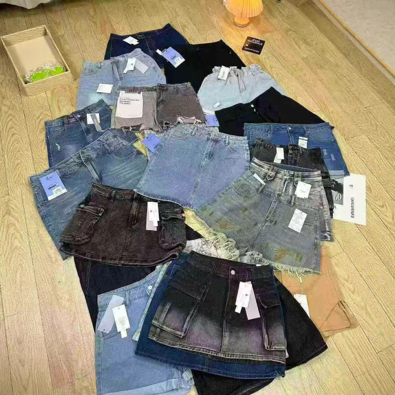 Cheap Foreign Trade Assorted Women's Denim Shorts, Fashionable and Versatile, Slim Fit, Summer, Minor Imperfections, High Waist, Mid Waist, Low Waist