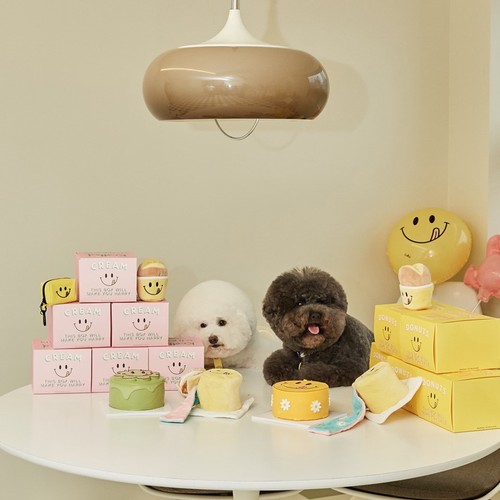 韩国ins新款宠物狗狗啃咬藏食微笑蛋糕嗅闻发生慢食可爱生日玩具