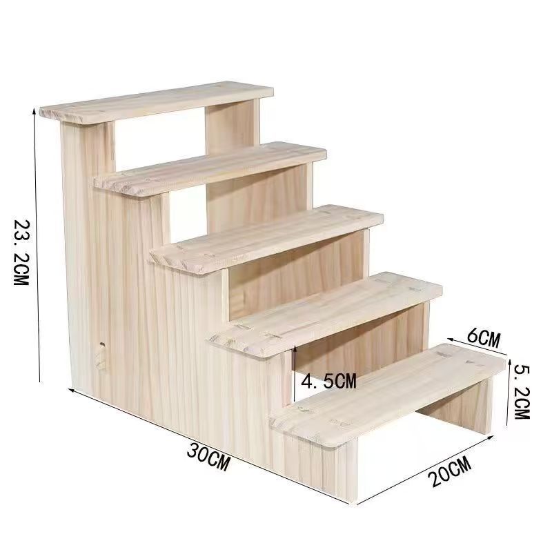 木製の収納棚の手作りのおもちゃの陳列棚のテーブルの置物の階層式の模型の展示台の実木の置き棚
