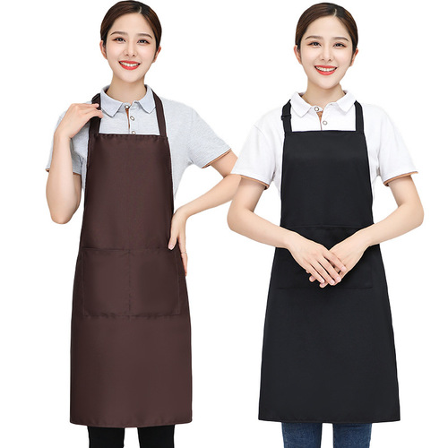 Apron Waterproof and Oilproof Advertised with Logo Korean Style Kitchen Workwear for Men and Women Waist Coffee Dining