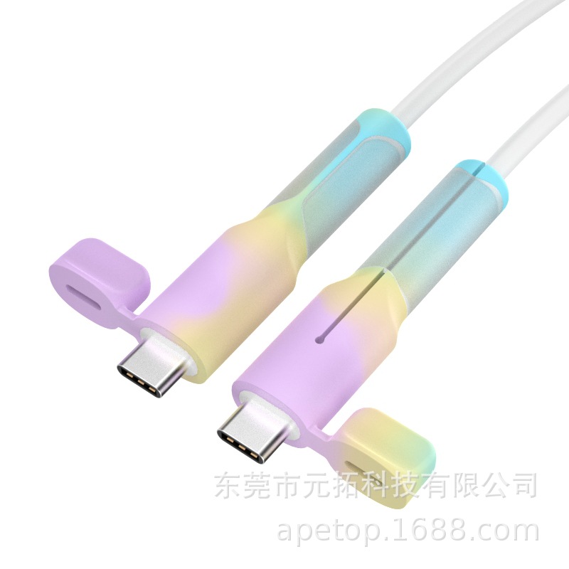 Nuevo cable de datos cubierta protectora de silicona anti-rotura cable de carga cubierta protectora dispositivo mordedor de alambre anti-rotura