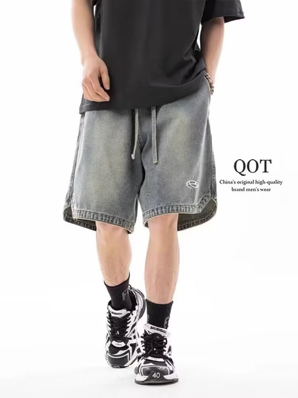 2025 Summer American Retro Style Men's Versatile Short Casual Denim High Street Hip-Hop Jeans 2025 Summer American Retro Style Men's Versatile Short Casual Denim High Street Hip-Hop Jeans