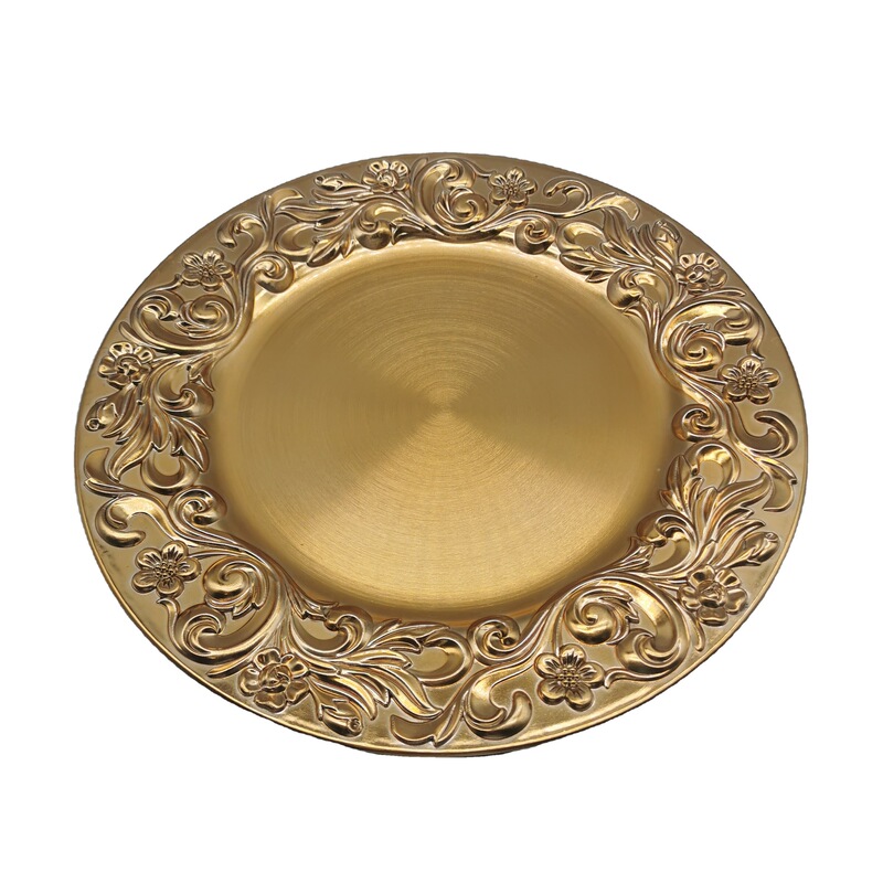 Foreign trade wedding hotel party disposable Christmas craft decoration plastic plate charger plate