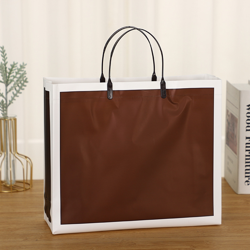 Bolsa de regalo de PVC, bolsa sencilla, bolsa de regalo moderna, bolsa de plástico para ropa, bolsa de mano gruesa para tienda de ropa, ropa image 10