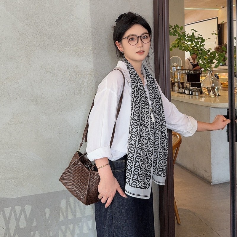 波点丝巾新款高级感老钱风百搭飘带装饰护颈领巾围巾披肩丝巾腰带|undefined