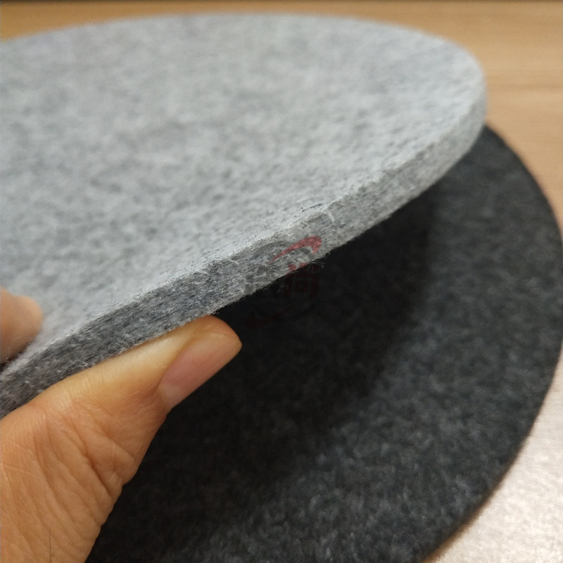 毛粘5mm6毫米厚加硬毛毡板1000-1700g密实加硬无纺聚酯pet不织布