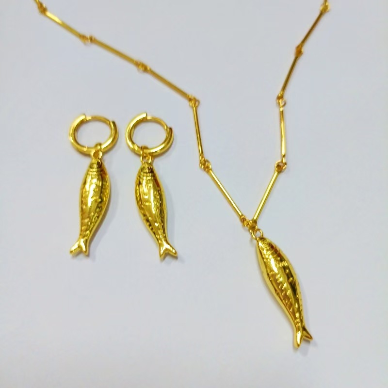 European and American Accessories, Carp Earrings for Women, Designer Summer Jewelry, High-End Luxury Niche Accessory Set