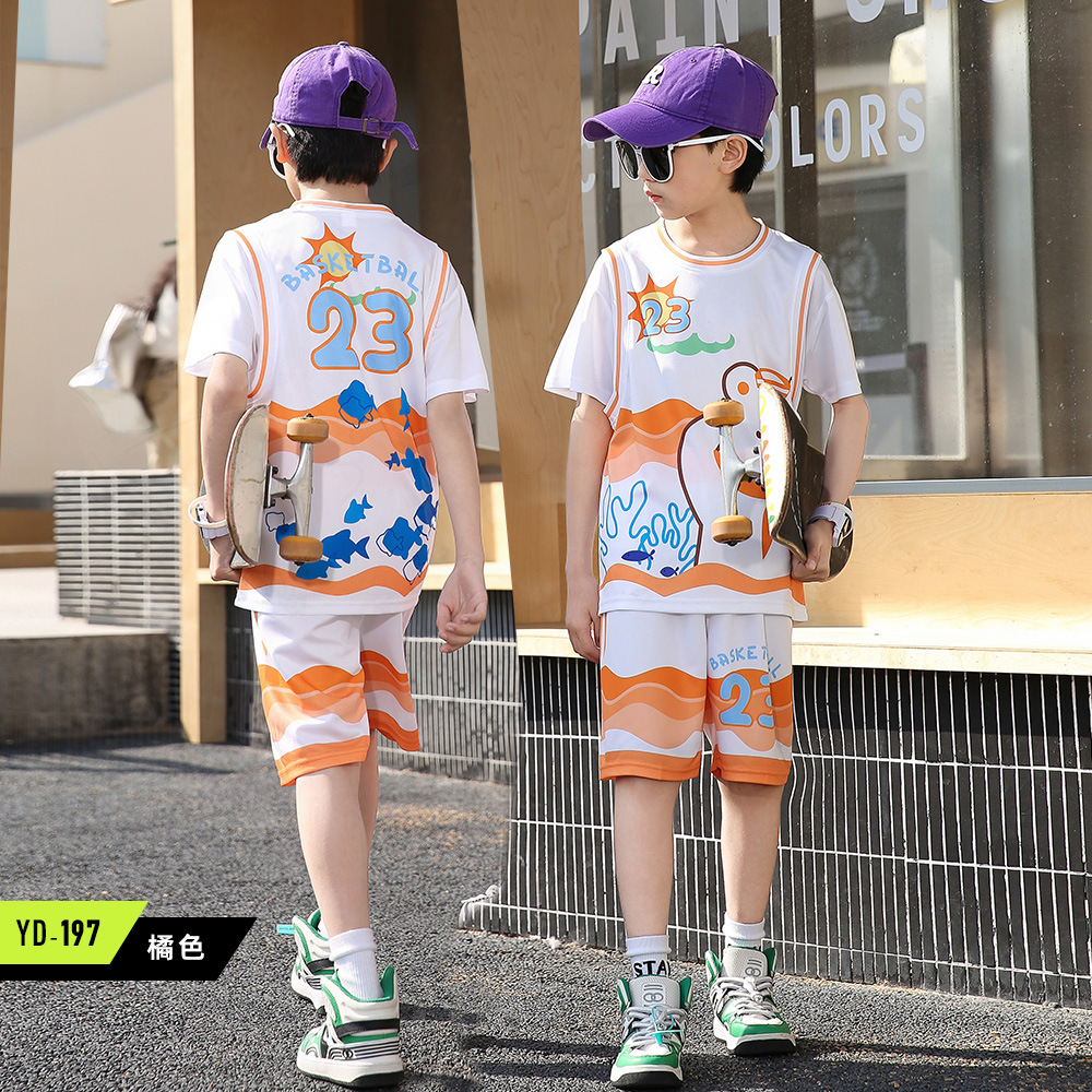 YD197-Orange (fake two-piece short-sleeved suit)
