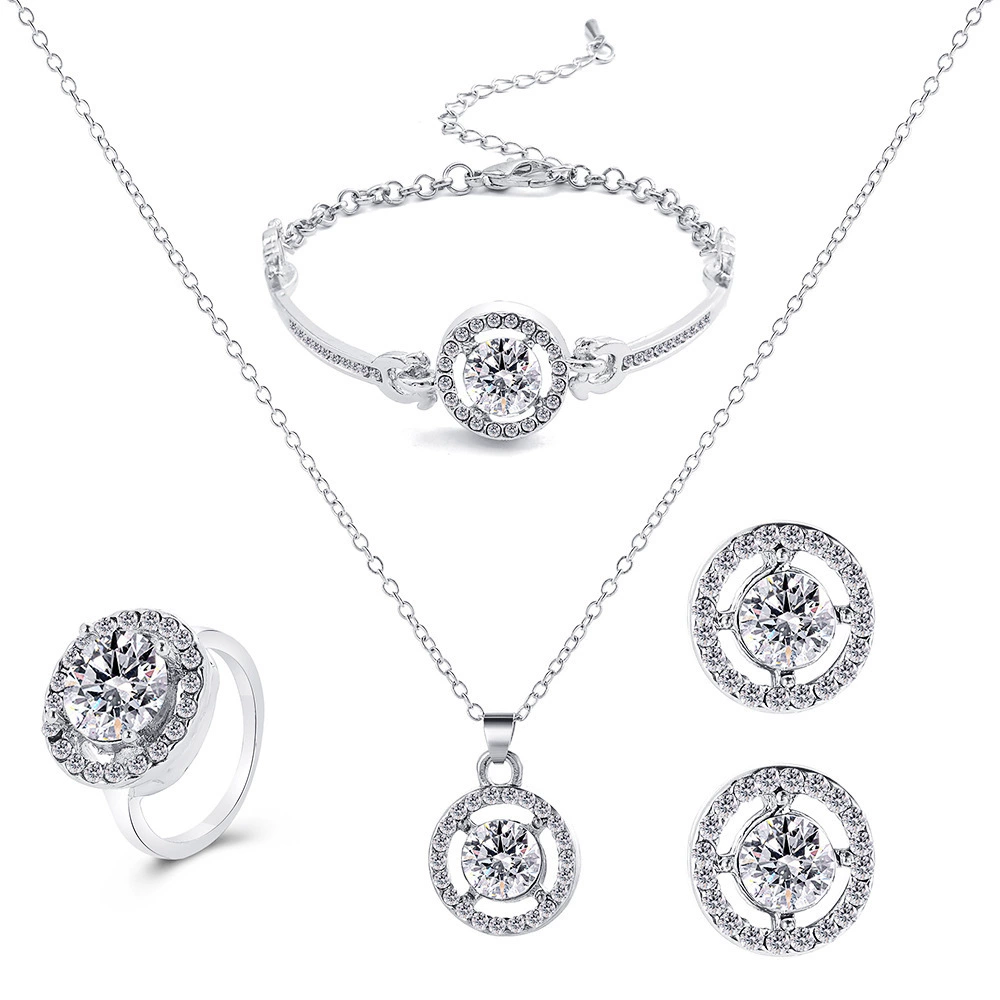 Jewelry, creative set, bracelet, necklace, chain, ring, 4 piece set, wholesale