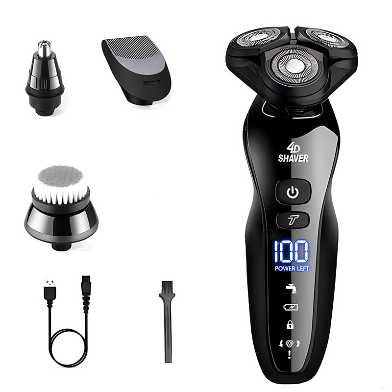 Cross-border new electric shaver razor men's rechargeable beard knife three-head body washing beard knife