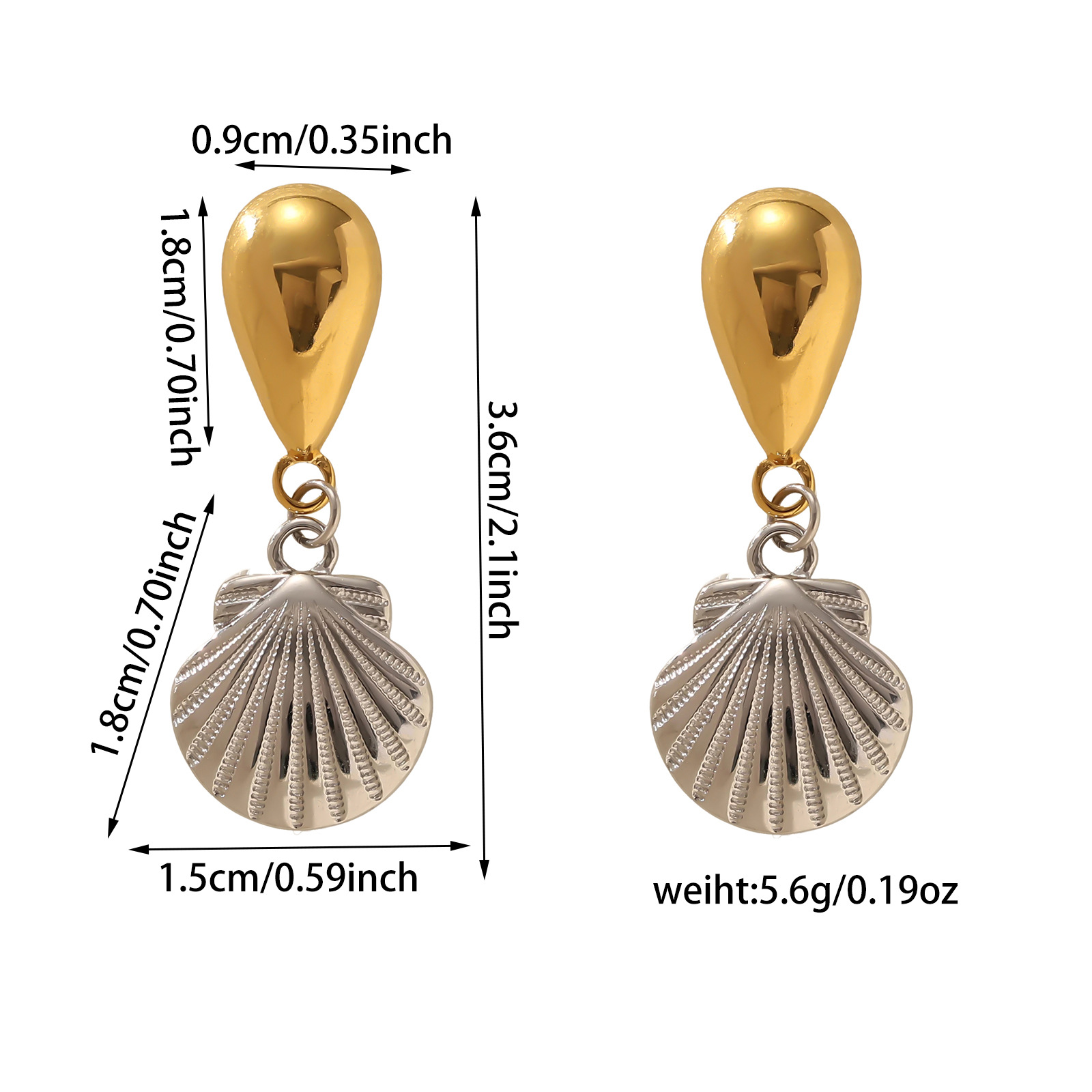 8g Weight Titanium Steel Ear Needle Material Drop Earrings Classification 1 Pair Quantity Holiday, Daily Occasion Titanium Steel Material Starfish Pattern All Seasons Season Women's Gender Plating Design Vacation, Classic Style Style 1 Pair Vacation Classic Style Starfish Plating Titanium Steel Drop Earrings 9