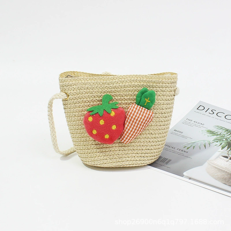 Straw Wallet Small Shoulder Bag, 14×12 cm, zipper cute crossbody pouch for men and women