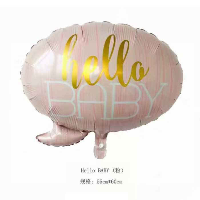 新款 蝴蝶結鋁膜氣球 Hello BABY造型氣球 兒童生日派對裝飾布置