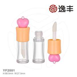 粉色爱心顶盖唇彩管唇釉瓶唇蜜管嘴唇护理液瓶包材逸丰工厂批发