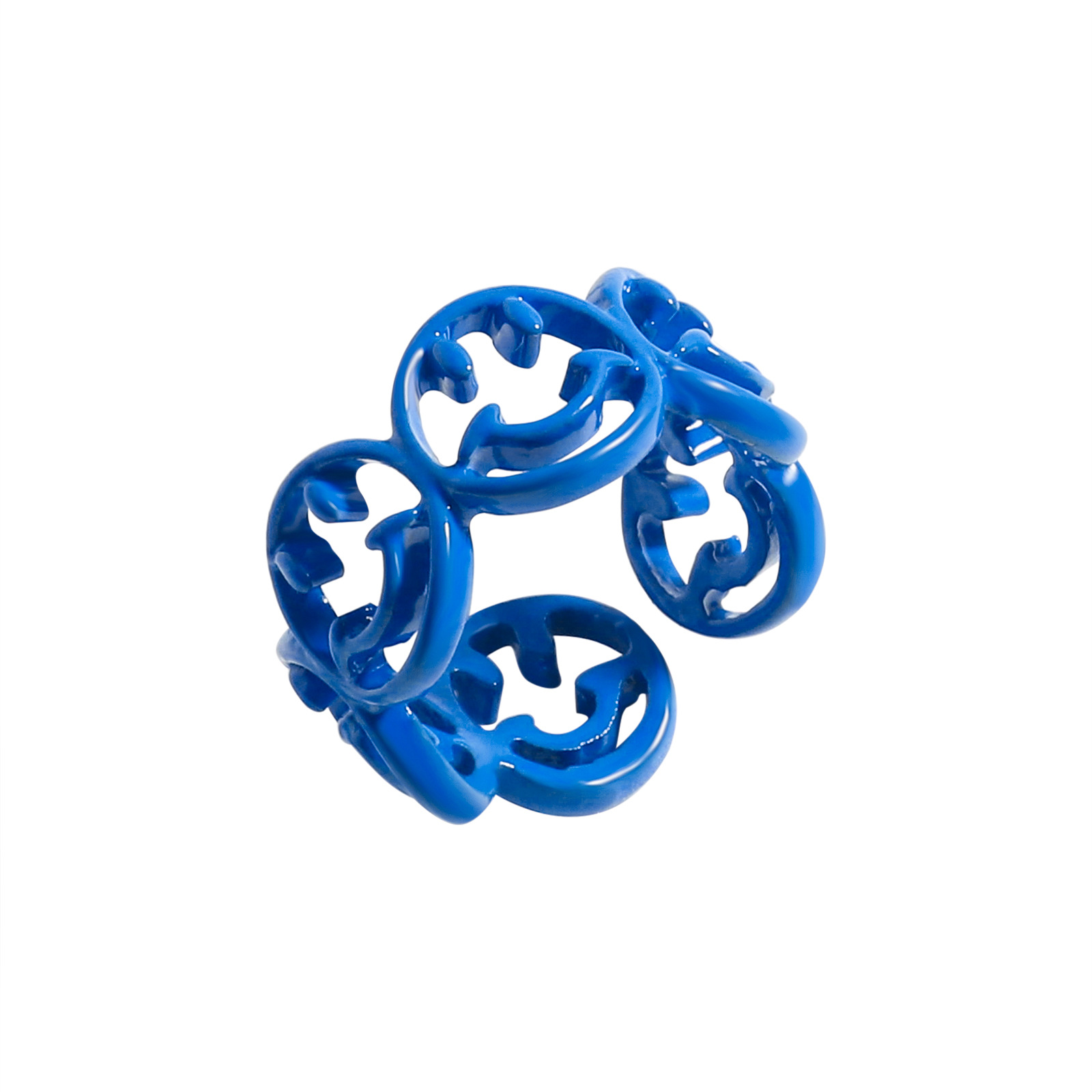 Großhandel Schmuck Geometrischer Smiley-legierungsring Nihaojewelry display picture 14