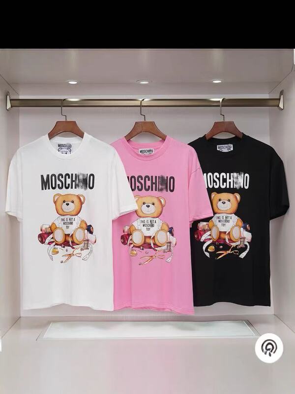 2025年ミュウミュウ MOSホームベアプリントロゴラウンドネック半袖Tシャツメンズトレンド新作の正しいバージョン|undefined