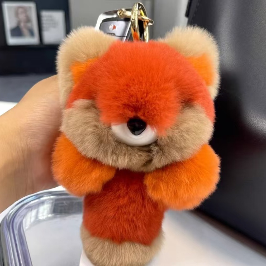 Pequeño zorro de peluche pequeño colgante lindo muñeca de peluche colgante llavero de automóvil bolso colgante regalo