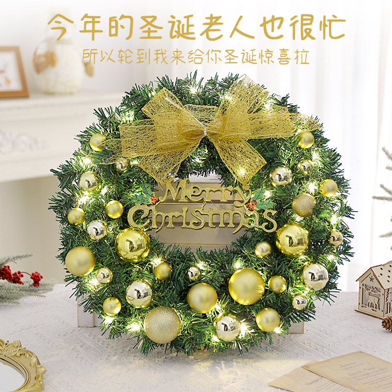 Cruz-frontera Amazon popular guirnalda de Navidad de ratán 40/50/60cm Navidad decorativa Garland puerta colgante escena