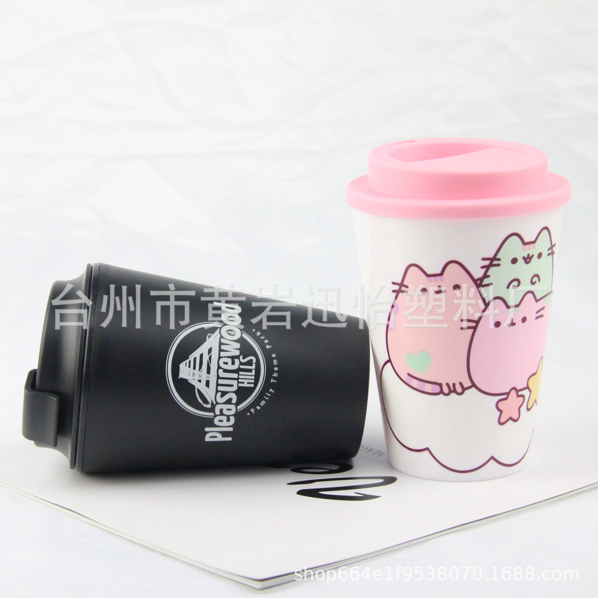 Двойная герметичная кофейная кружка 12oz (350 мл), пищевой PP, сопутствующая кружка для воды, креативный подарок, персональная пластиковая чашка