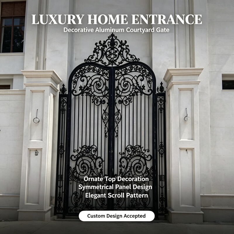 Luxurious aluminum courtyard gate, custom-made villa gate, European-style carved double doors, courtyard gate Luxurious aluminum courtyard gate, custom-made villa gate, European-style carved double doors, courtyard gate