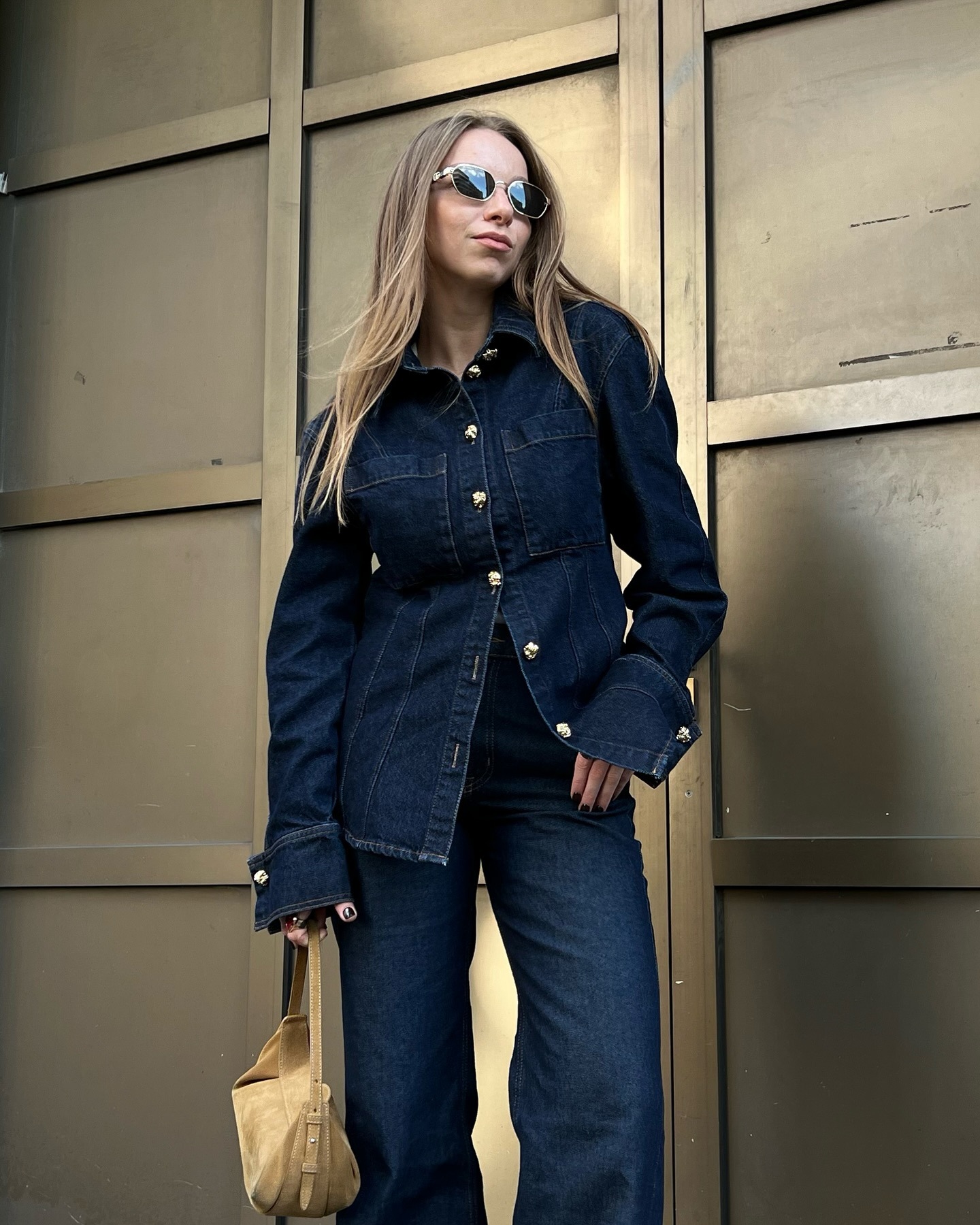 Women's Lapel Denim Shirt And Trousers Set European And American Style Spring New Clothing Cross Border 2025_ecoleips.com