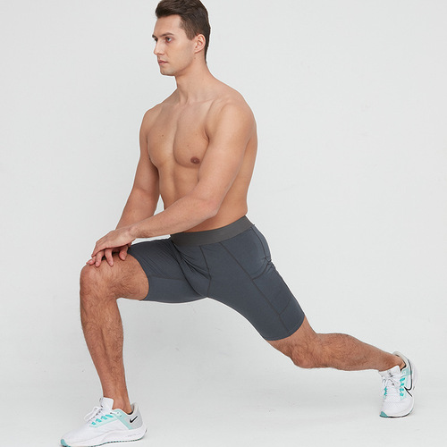 Men's leggings, shorts, basketball training bottoming fitness shorts, cross-border quick-drying shorts with pockets