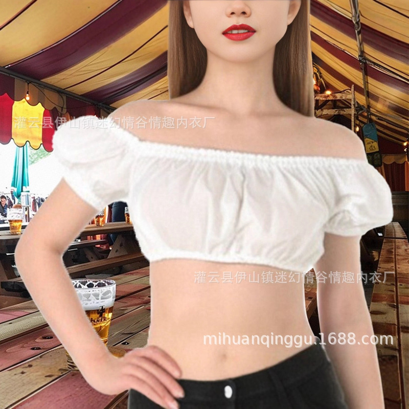 New European and American Women's Shirts, Women's Oktoberfest Dirndl Shirts, Lace T-Shirt Tops, Inner Shirts