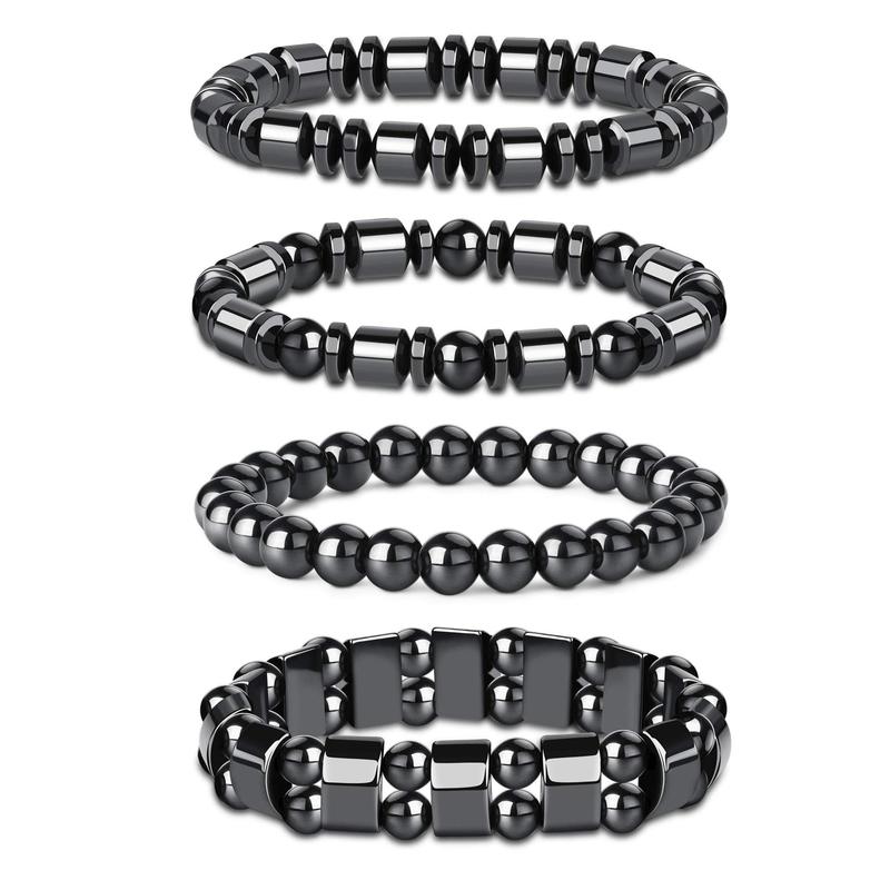 Cross-border hot selling jewelry obsidian magnet yoga women's bracelet beaded elastic bracelet men's black gall stone jewelry wholesale