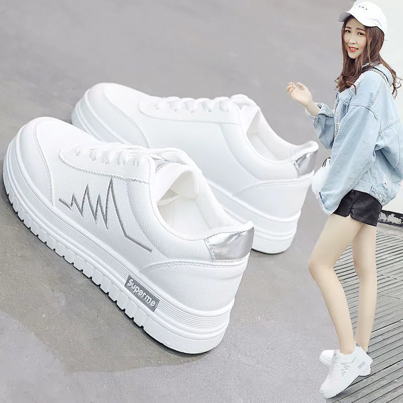 2024 весна и осень в Корейском стиле, новые белые туфли, студентки, онлайн, Красная Вышивка, Спортивная доска, кроссовки на шнуровке с низким верхом