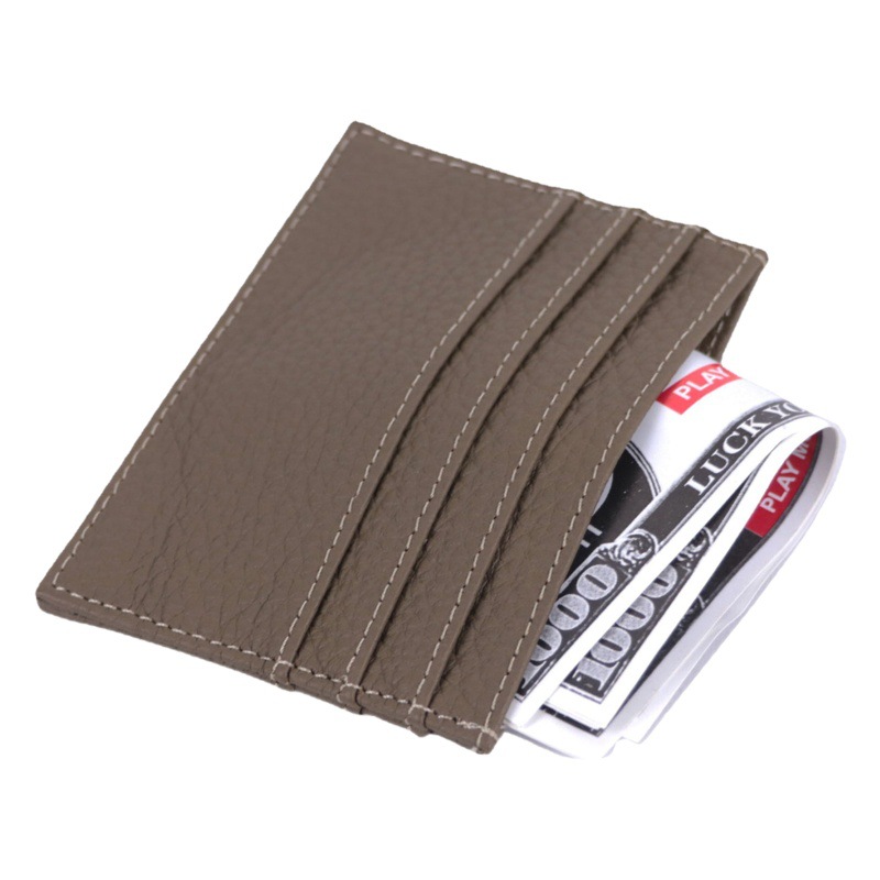 Exquisite fashion ultra-thin leather card case large capacity multi-card holder head layer cowhide card case change purse women Wholesale