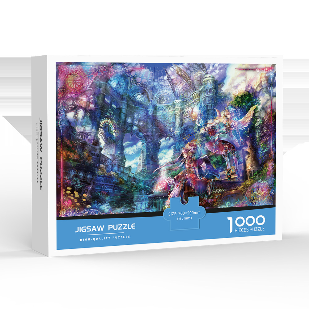 1000-Piece Special White Cardstock Cartoon Anime Adult Puzzle, Popular Overseas E-Commerce Toy, Artistic Assembly Puzzle