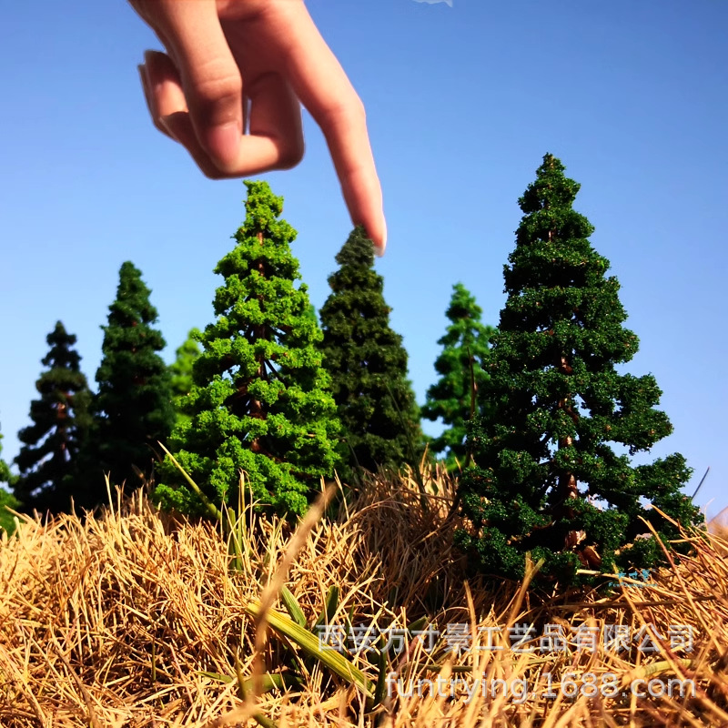 Miniatura torre modelo de pino árbol de pino ciprés árbol modelo de árbol de arena perennial micro paisaje material de fabricación mini